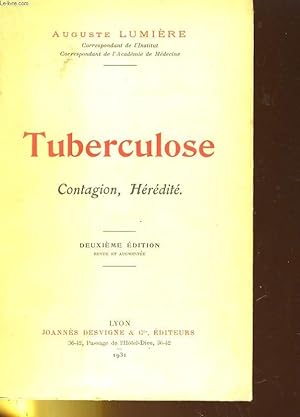 Bild des Verkufers fr TUBERCULOSE, CONTAGION, HEREDITE zum Verkauf von Le-Livre