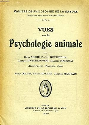 Bild des Verkufers fr VUES SUR LA PSYCHOLOGIE ANIMALE zum Verkauf von Le-Livre