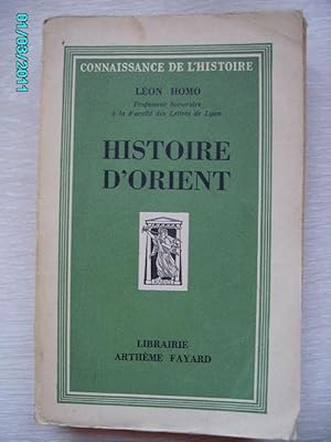 Seller image for HISTOIRE D'ORIENT for sale by Bibliofolie