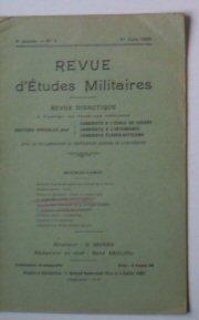 Revue d'Etudes Militaires, Revue Didactique, 8 e Annee, No. 3, 1 Juin 1920