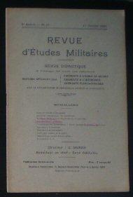 Revue d'Etudes Militaires, Revue Didactique, 8 e Annee, No.17, 1 Janvier 1921