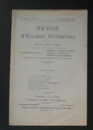 Imagen del vendedor de Revue d'Etudes Militaires, Revue Didactique, 8 e Annee, No.13, 1 Novembre 1920 a la venta por Versandantiquariat Karin Dykes