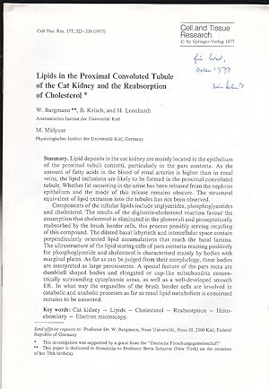 Seller image for Lipids in the Proximal Convoluted Tubule of the Cat Kidney and the Reabsorption of Cholesterol for sale by Versandantiquariat Karin Dykes