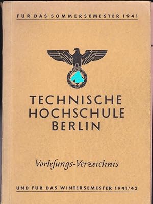 Vorlesungs-Verzeichnis, Sommersemester 1941 & Wintersemester 1941/42