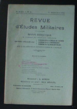 Imagen del vendedor de Revue d'Etudes Militaires, Revue Didactique, 9 e Annee, No.11, 1 Septembre 1921 a la venta por Versandantiquariat Karin Dykes