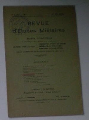 Imagen del vendedor de Revue d'Etudes Militaires, Revue Didactique, 8 e Annee, No. 1, 1er Mai 1920 a la venta por Versandantiquariat Karin Dykes