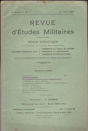 Revue d'Etudes Militaires, Revue Didactique, 9 e Annee, No. 5, 1 Juin 1921