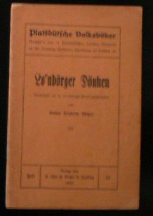 Bild des Verkufers fr Lo'nbrger Dnken zum Verkauf von Versandantiquariat Karin Dykes