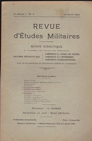 Revue d'Etudes Militaires, Revue Didactique, 9 e Annee, No. 2, 15 Avril 1921