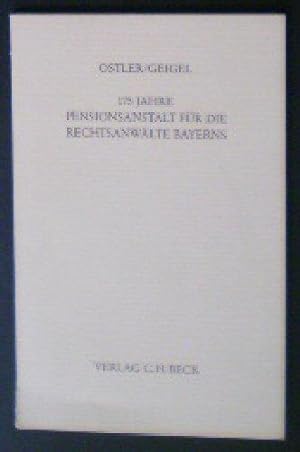 Bild des Verkufers fr 175 Jahre Pensionsanstalt fr die Rechtsanwlte Bayerns zum Verkauf von Versandantiquariat Karin Dykes