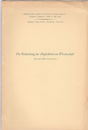 Seller image for Die Entdeckung der Moglichkeit von Wissenschaft for sale by Versandantiquariat Karin Dykes