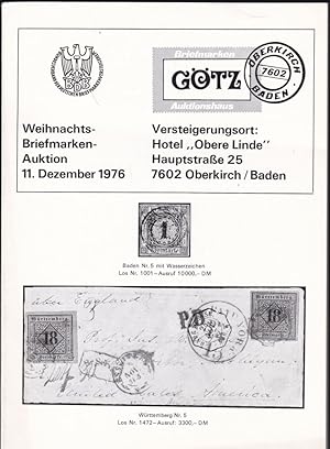 Götz, Weihnachts-Briefmarken-Auktion 11. Dezember 1976