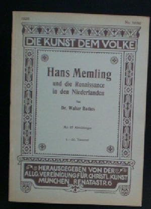 Imagen del vendedor de Die Kunst dem Volke 59 / 60, Hans Memling und dei Renaissance in den Niederlanden a la venta por Versandantiquariat Karin Dykes