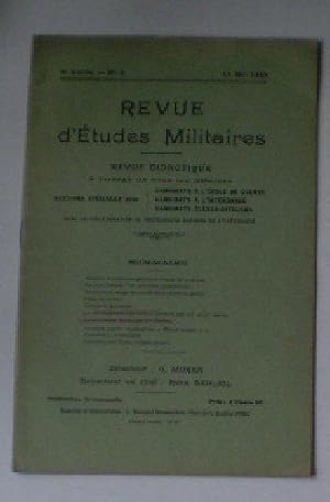 Imagen del vendedor de Revue d'Etudes Militaires, Revue Didactique, 8 e Annee, No. 2, 15 Mai 1920 a la venta por Versandantiquariat Karin Dykes