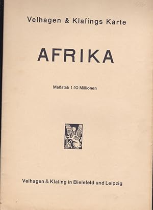 Bild des Verkufers fr Afrika, Mastab 1:10 Millionen zum Verkauf von Versandantiquariat Karin Dykes