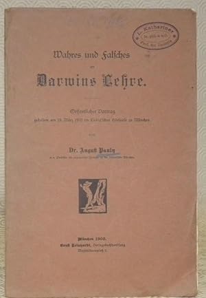 Bild des Verkufers fr Wahres und Falsches an Darwins Lehre. zum Verkauf von Bouquinerie du Varis