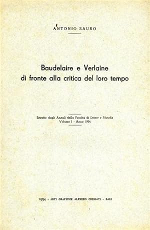 Immagine del venditore per Baudelaire e Verlaine di fronte alla critica del loro tempo. venduto da FIRENZELIBRI SRL