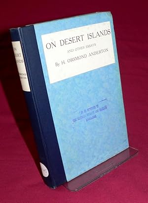 Immagine del venditore per On Desert Islands & Other Essays venduto da Lincolnshire Old Books