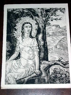 Bild des Verkufers fr Eaux-forte de Lon MASSON reprsentant une femme assise sur un arbre. zum Verkauf von JOIE DE LIRE