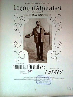 Partitions musicale - LECON D'ALPHABET - Chansonnette créée par P. CLERC à l'Edorado. Paroles de ...