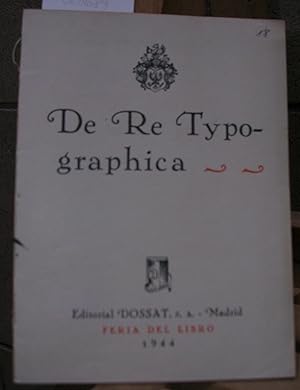 DE RE TYPOGRAPHICA. Feria del Libro 1944