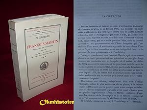 Mémoires de François Martin fondateur de Pondichéry. (1665 - 1696 ). ------ TOME 3 seul