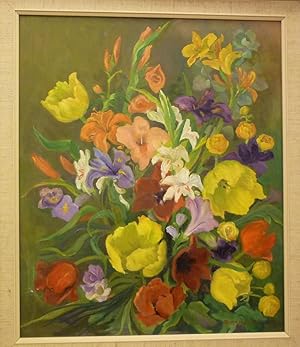Bild des Verkufers fr Frhlingsblumen. Oel auf Malplatte. zum Verkauf von Biblion Antiquariat