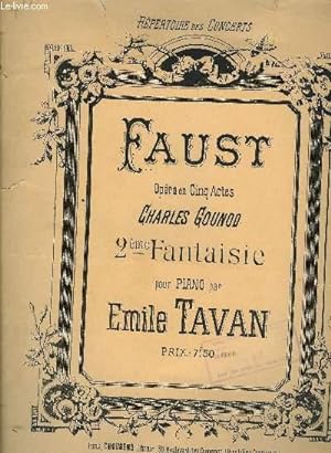 Seller image for FAUST 2me FANTAISIE tir de FAUST POUR PIANO for sale by Le-Livre