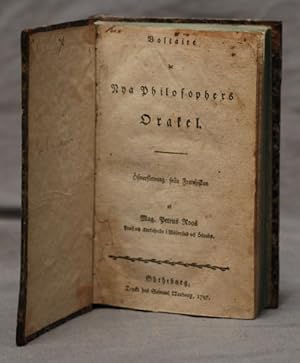 Bild des Verkufers fr Voltaire, de nya philosophers orakel. fwersttning frn fransyskan af Mag. Petrus Roos. zum Verkauf von Mats Rehnstrm Rare Books SVAF, ILAB