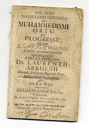 Immagine del venditore per Dissertatio historica de Muhammedismi ortu et progressu. venduto da Mats Rehnstrm Rare Books SVAF, ILAB