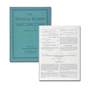 Bild des Verkufers fr Generalized Bardeen-Cooper-Schrieffer states and the proposed low temperature phase of liquid He3. SS. 1911-1934. In: The Physical Review. 2nd series. Vol. 123, No. 6. zum Verkauf von Antiquariat Gerhard Gruber