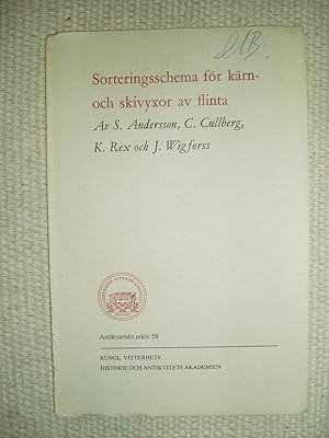 Seller image for Sorteringsschema fr krn- och skivyxor av flinta for sale by Expatriate Bookshop of Denmark