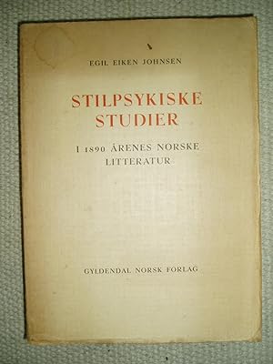 Bild des Verkufers fr Stilpsykiske studier i 1890 renes norske litteratur zum Verkauf von Expatriate Bookshop of Denmark