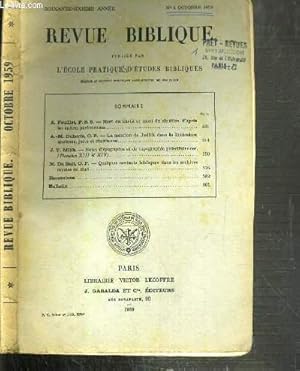 Seller image for REVUE BIBLIQUE - N4 OCTOBRE 1959. for sale by Le-Livre