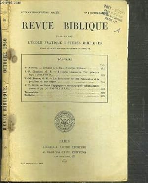 Seller image for REVUE BIBLIQUE - N4 OCTOBRE 1960. for sale by Le-Livre