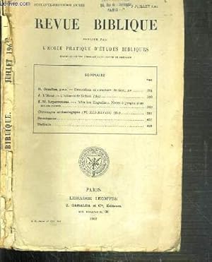 Seller image for REVUE BIBLIQUE - N3 JUILLET 1962. for sale by Le-Livre