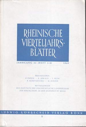 Rheinische Vierteljahrsblätter. Jahrgang 33.