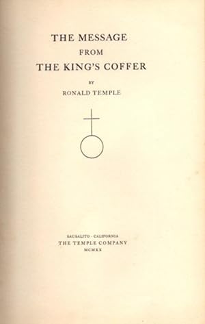 Seller image for THE MESSAGE FROM THE KING'S COFFER for sale by By The Way Books