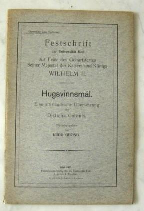 Festschrift Der Universität Kiel Zur Feier Des Geburtsfestes Seiner Majestät Des Kaisers Und Köni...