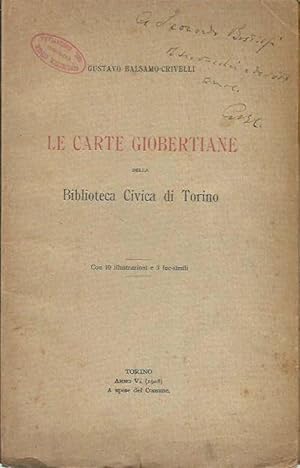 Le carte Giobertiane della Biblioteca Civica di Torino