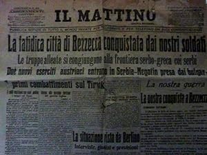 "IL MATTINO - Quinta Edizione Anno XXIV Lunedì / Martedì 25,26 Ottobre 1915 LA FATIDICA CITTA' DI...