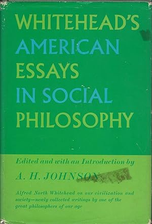Seller image for Whitehead's American Essays in Social Philosophy for sale by Dorley House Books, Inc.