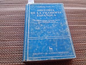 Imagen del vendedor de Historia de la filosofa espaola. I: Desde la poca romana hasta fines del siglo XVII. a la venta por Librera "Franz Kafka" Mxico.