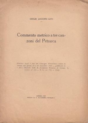 Seller image for COMMENTO METRICO A TRE CANZONI DEL PETRARCA for sale by Arca dei libri di Lorenzo Casi