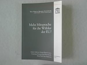 Image du vendeur pour Mehr Mitsprache fr die Whler der EU? The Philip Morris Institute, Dezember 1995. mis en vente par Antiquariat Bookfarm