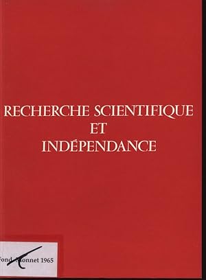 Immagine del venditore per Recherche Scientifique et Independance. venduto da Antiquariat Bookfarm