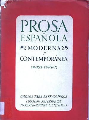 Bild des Verkufers fr Prosa Espanola. Moderna Y Contemporanea. zum Verkauf von Antiquariat Bookfarm