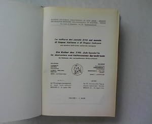 Seller image for La cultura del secolo XCII nel mondo di lingua italiana e di lingua tedesca. Die Kultur des XVII. Jahrhunderts im deutschen und italienischen Sprachraum. Volume 1. Band 1. Nel quadro dell'unita culturale europea. Im Rahmen der europischen Kultureinheit. Akten der VII. internationalen Tagung deutsch-italiensicher Studien Meran, 21. - 26. April 1966. for sale by Antiquariat Bookfarm