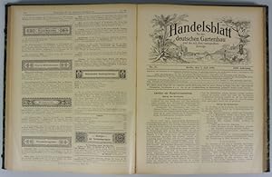 Imagen del vendedor de Handelsblatt fr den deutschen Gartenbau und die mit ihm verwandten Zweige Wochenzeitschr. des Verbandes deutscher Gartenbaubetriebe 13. Jahrgang (1898). Gebunden, vollstndig. a la venta por Antiquariat Bookfarm