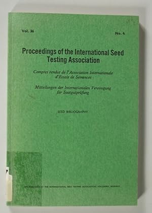 Imagen del vendedor de Proceedings of the International Seed Testing Association, Volume 36, No. 4.: SEED BIBLIOGRAPHY. [= Comptes rendus de l' Association Internationale d' Essais de Semences.] a la venta por Antiquariat Bookfarm